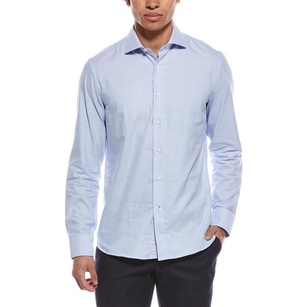 Canali Mens  Dress Shirt, Blue